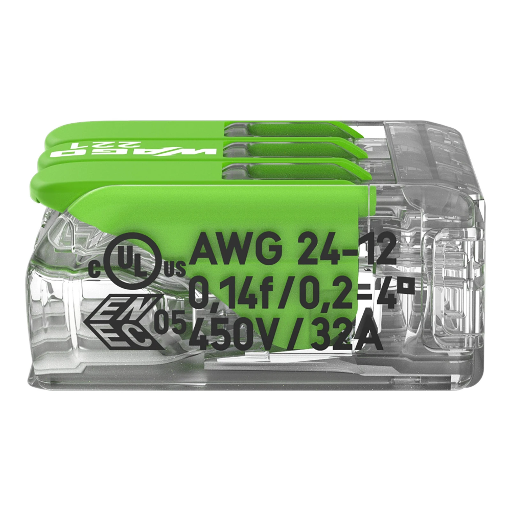 Miniatuur van Wago lasklem 3-voudig 4mm2 per 50 stuks (221-423)