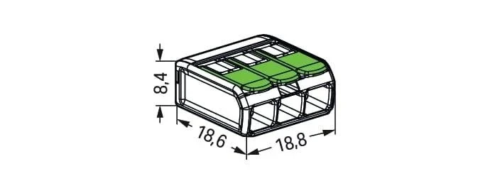 Miniatuur van Wago lasklem 3-voudig 4mm2 per 50 stuks (221-423)