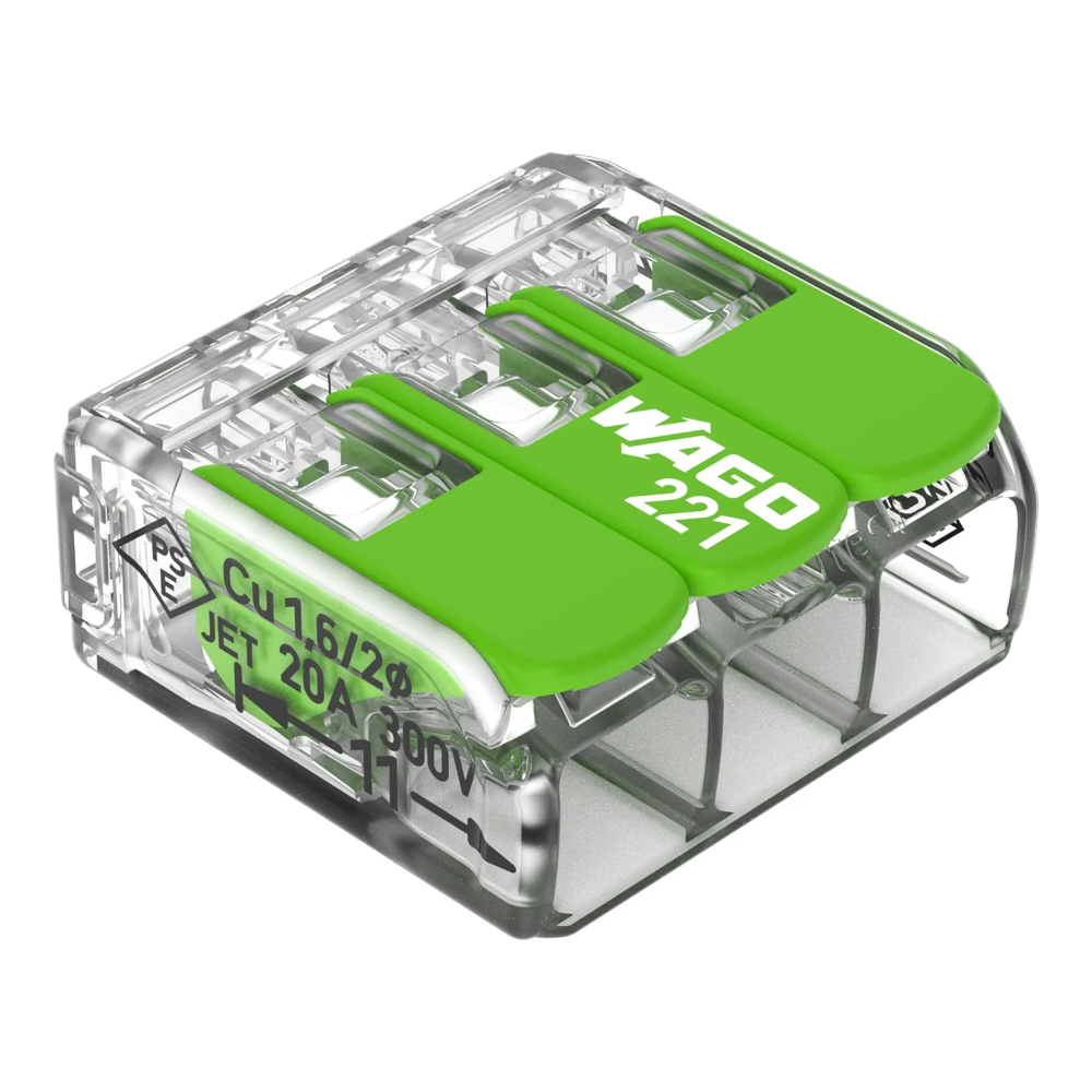 Miniatuur van Wago lasklem 3-voudig 4mm2 per 50 stuks (221-423)