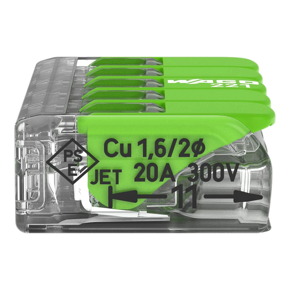 Miniatuur van Wago lasklem 5-voudig 4 mm² per 25 stuks (221-425)