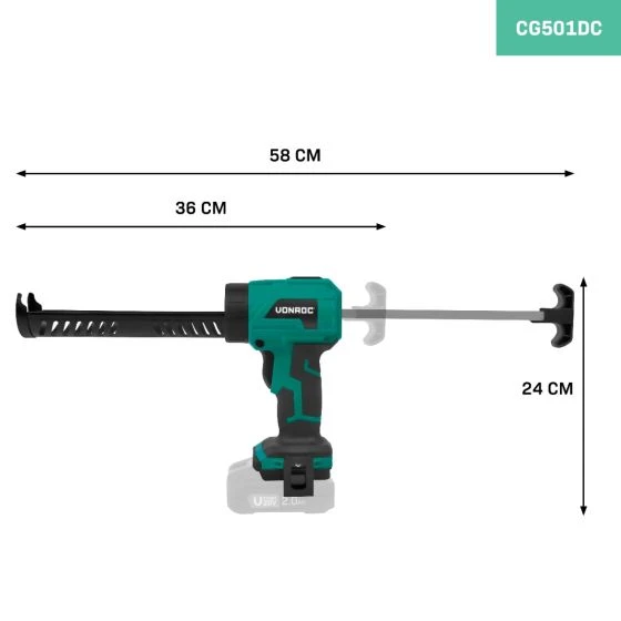 Miniatuur van VONROC accu kitspuit voor kitkoker 1,18kN 120kg VPOWER 20V - body zonder accu en lader (CG502DC)