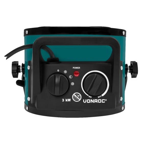 Miniatuur van VONROC werkplaatskachel keramisch met ventilator 3000W 3 standen bereik max 75m3 (EH502AC)