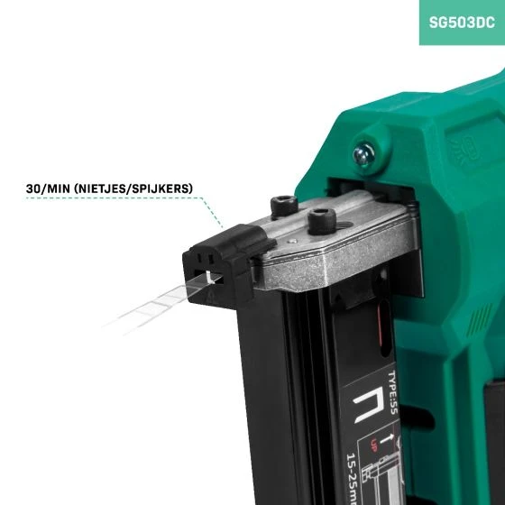 Miniatuur van VONROC accu tacker voor nieten en spijkers tot 32mm VPOWER 20V - body zonder accu en lader (SG503DC)