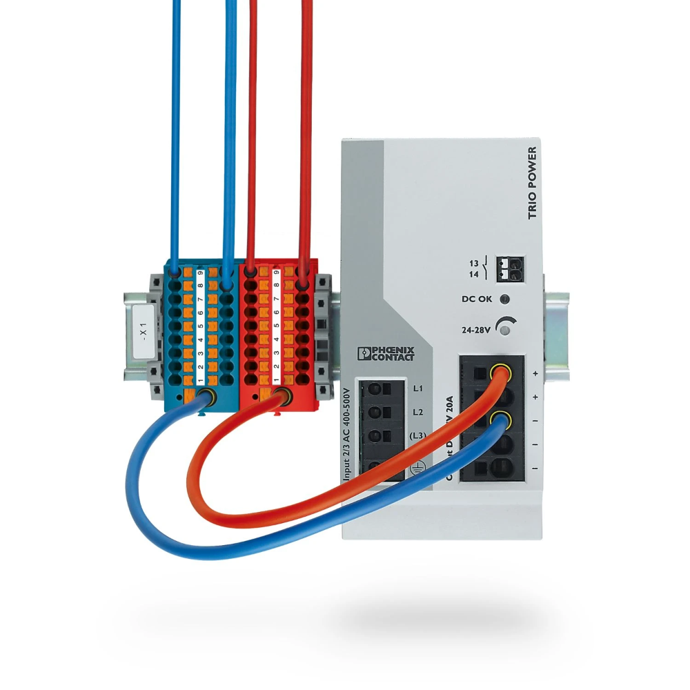 Miniatuur van Phoenix Contact rijgklem met push-in aansluiting 18-draads 2.5mm2 - blauw (PTFIX 18X2,5-NS35 BU)