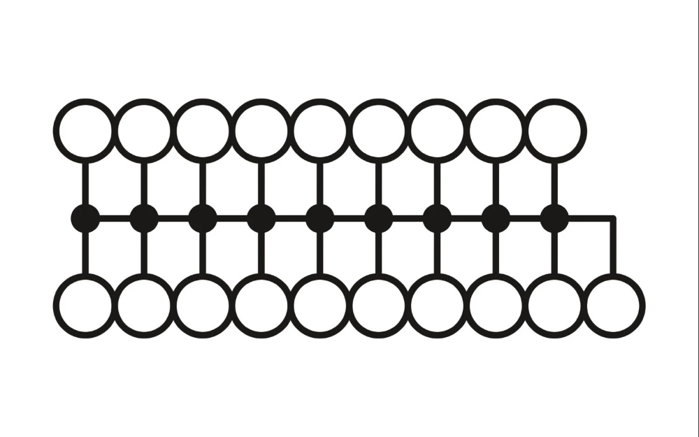 Miniatuur van Phoenix Contact rijgklem met push-in aansluiting 19-draads 1.5mm2 - wit per 20 stuks (PTFIX 4/18X1,5 WH)