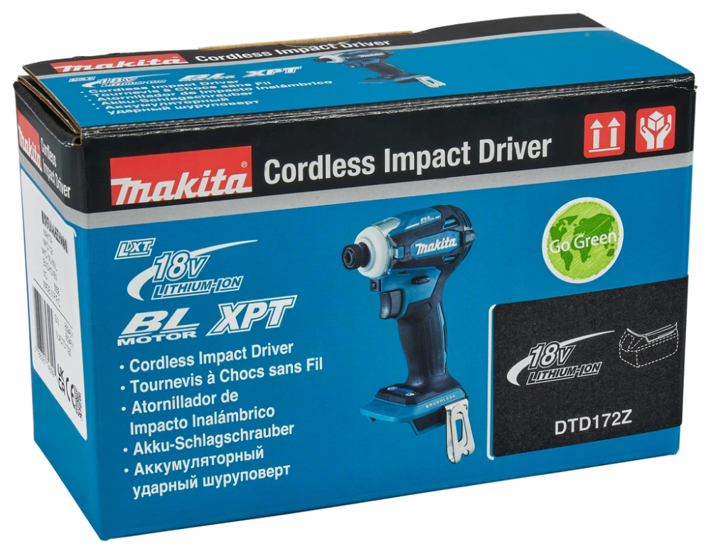 Miniatuur van Makita accu slagschroevendraaier 180Nm 18V basic body (DTD172Z)