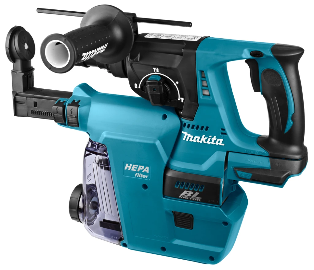 Miniatuur van Makita accu combihamer SDS-plus met snelwisselboorkop 2J incl. stofafzuiging 18V basic body in Mbox (DHR243ZJW)