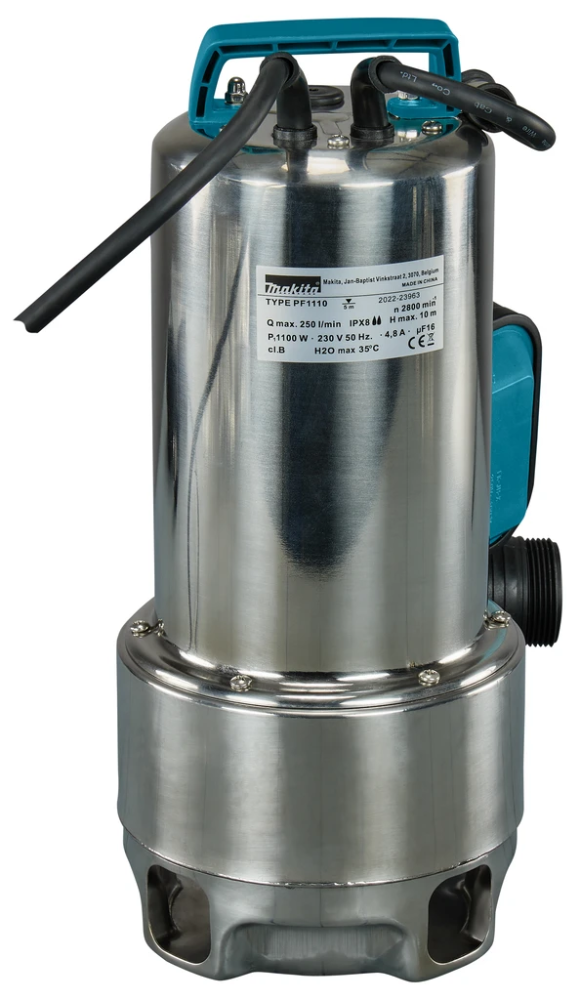 Miniatuur van Makita vuil- en schoonwater dompelpomp 15000 l/h geintegreerde vlotter IPX8 1100W 230V (PF1110)