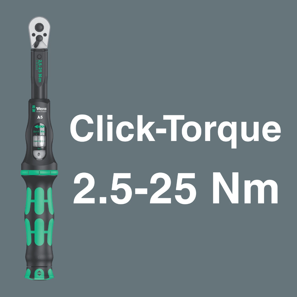 Miniatuur van Wera draaimomentsleutel met omschakelratel instelbaar fiets set 1/4" 2,5-25Nm - 16 delig (05004180001)