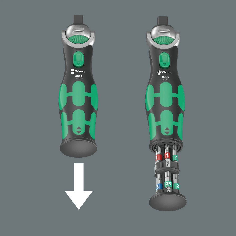 Miniatuur van Wera bitset en doppenset in riemetui 8009 Zyklop Pocket Set 2 ratel 1/4" metrisch - 18 delig (05004281001)