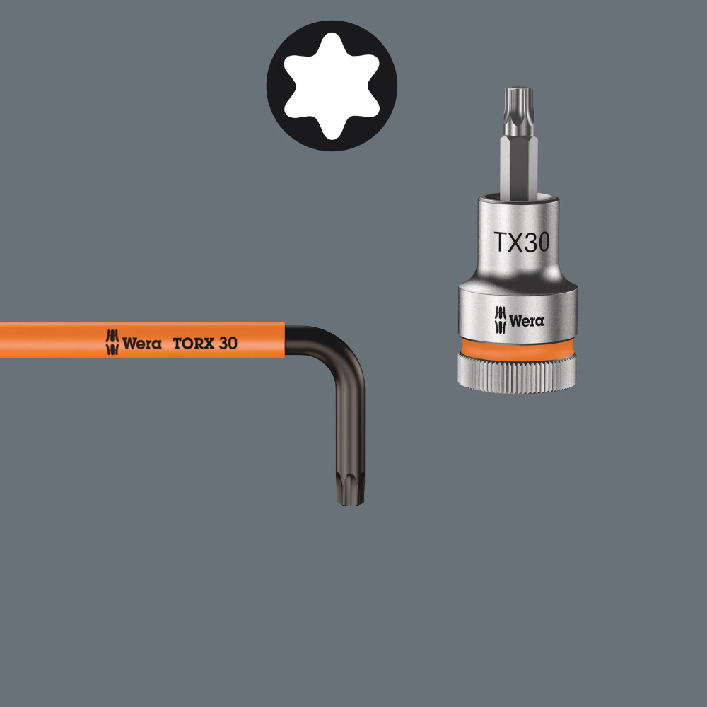 Miniatuur van Wera torxsleutelset stiftsleutel haaks 967/9 TX XL Multicolour HF1 TX8-TX40 - 9 delig (05024470001)