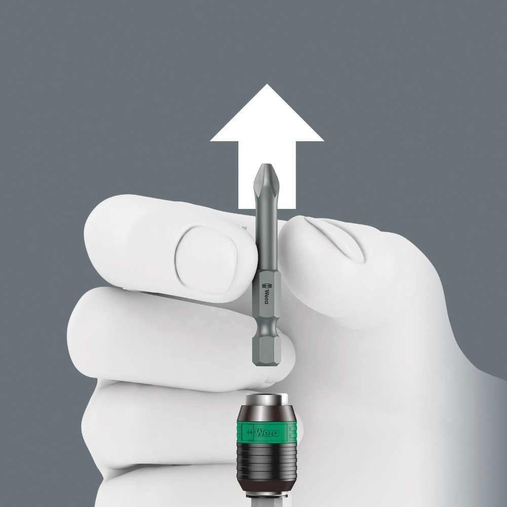 Miniatuur van Wera schroevendraaier kraftform turbo bit-handhouder met rapidaptor snelwisselfunctie (05057480001)
