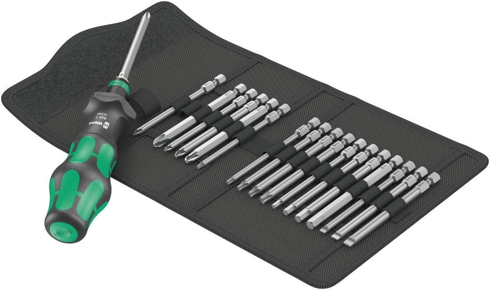 Miniatuur van Wera bitset in vouwtas kraftform kompakt turbo 1 - 19‑delig (05057482001)