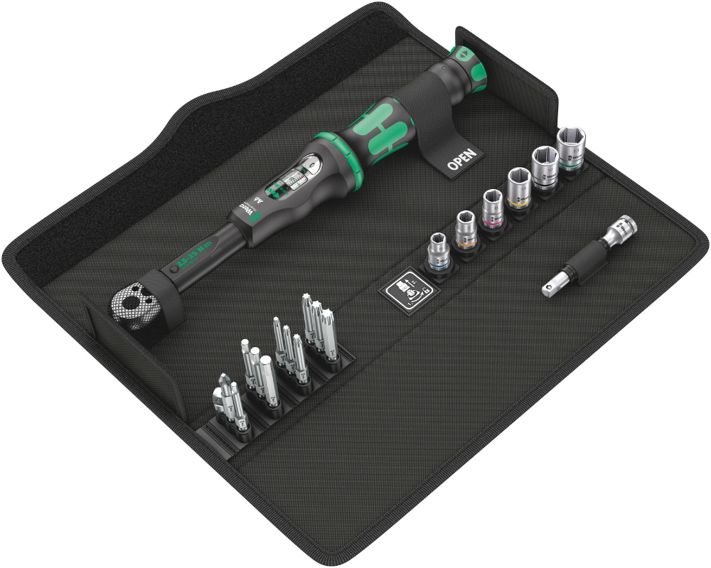 Miniatuur van Wera draaimomentsleutel click-torque A6 met omschakelratel instelbaar 1/4" 2,5-25Nm - 20 delig (05130110001)