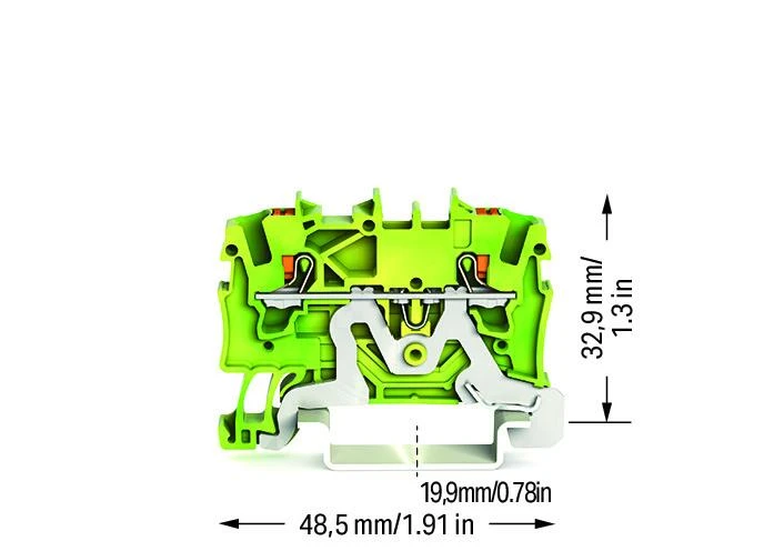 Miniatuur van Wago rijgklem 2-draads 1.5mm met drukknop groen per 100 stuks (2201-1207)