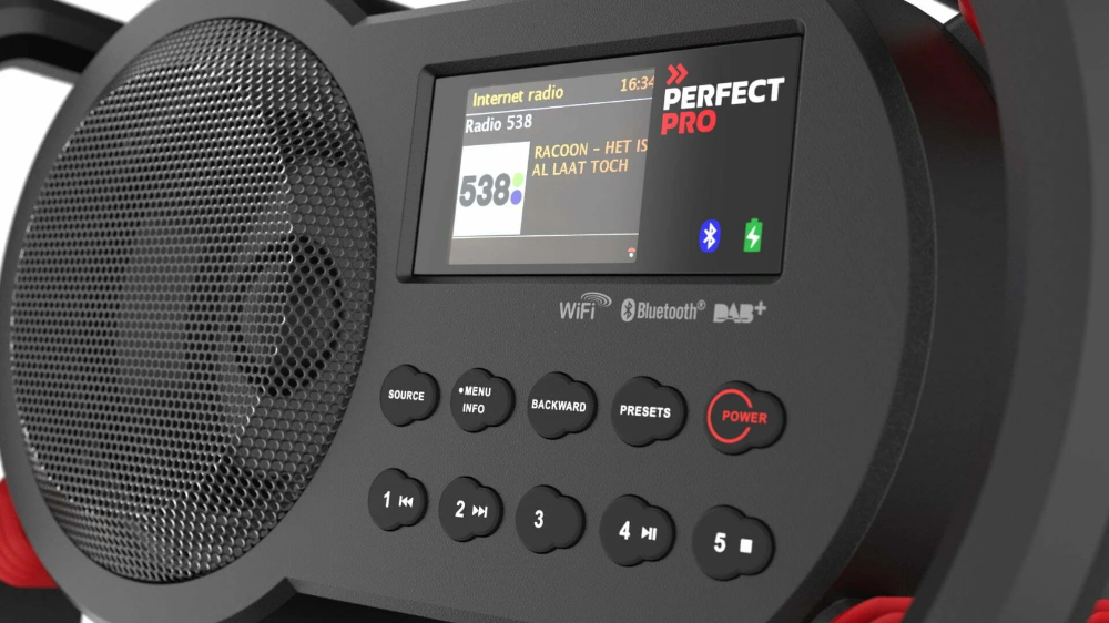 Miniatuur van PerfectPro bouwradio Netbox Bluetooth DAB+ FM AUX WIFI USB 15W IP64 (NBX2)