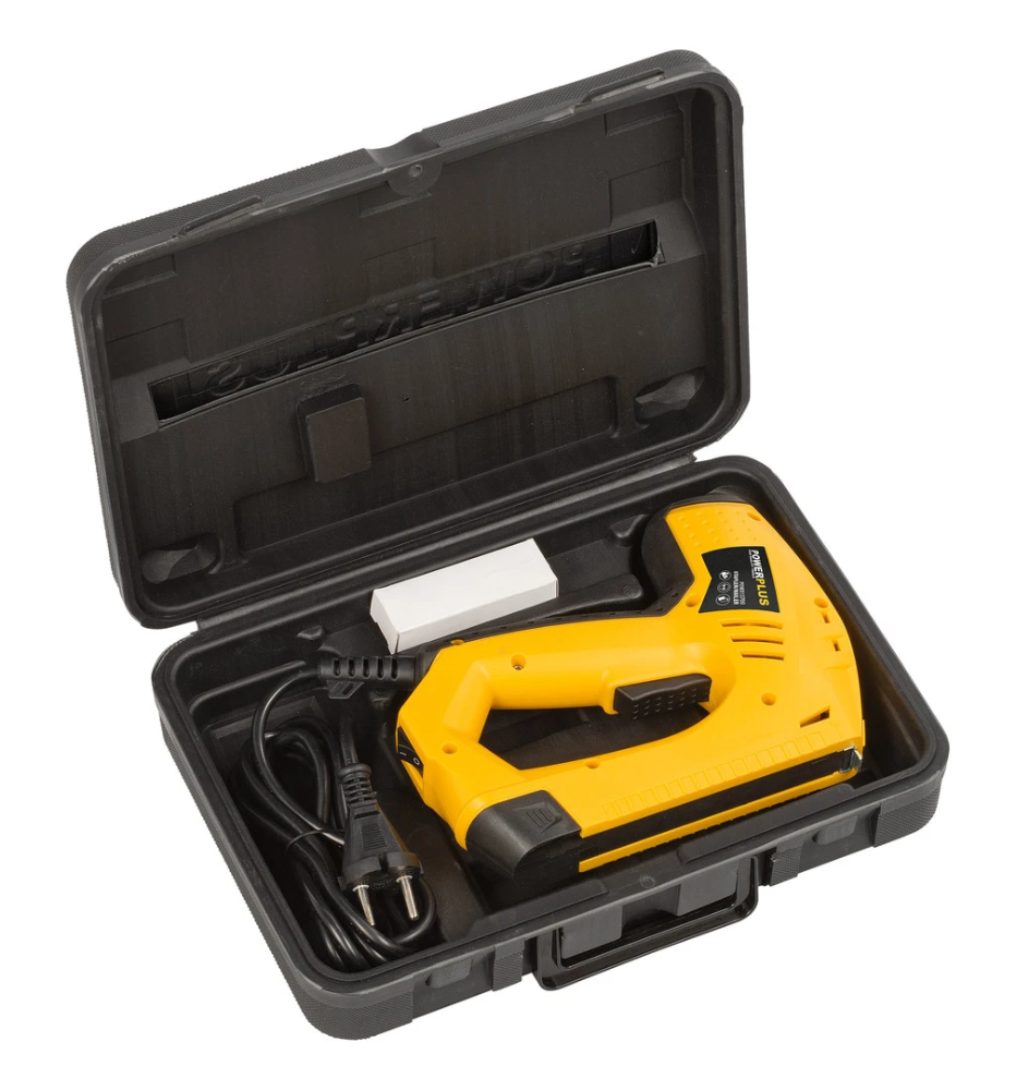 Miniatuur van PowerPlus elektrische afwerktacker 230V 45W - set met 200 nieten en 100 spijkers (POWX13700)