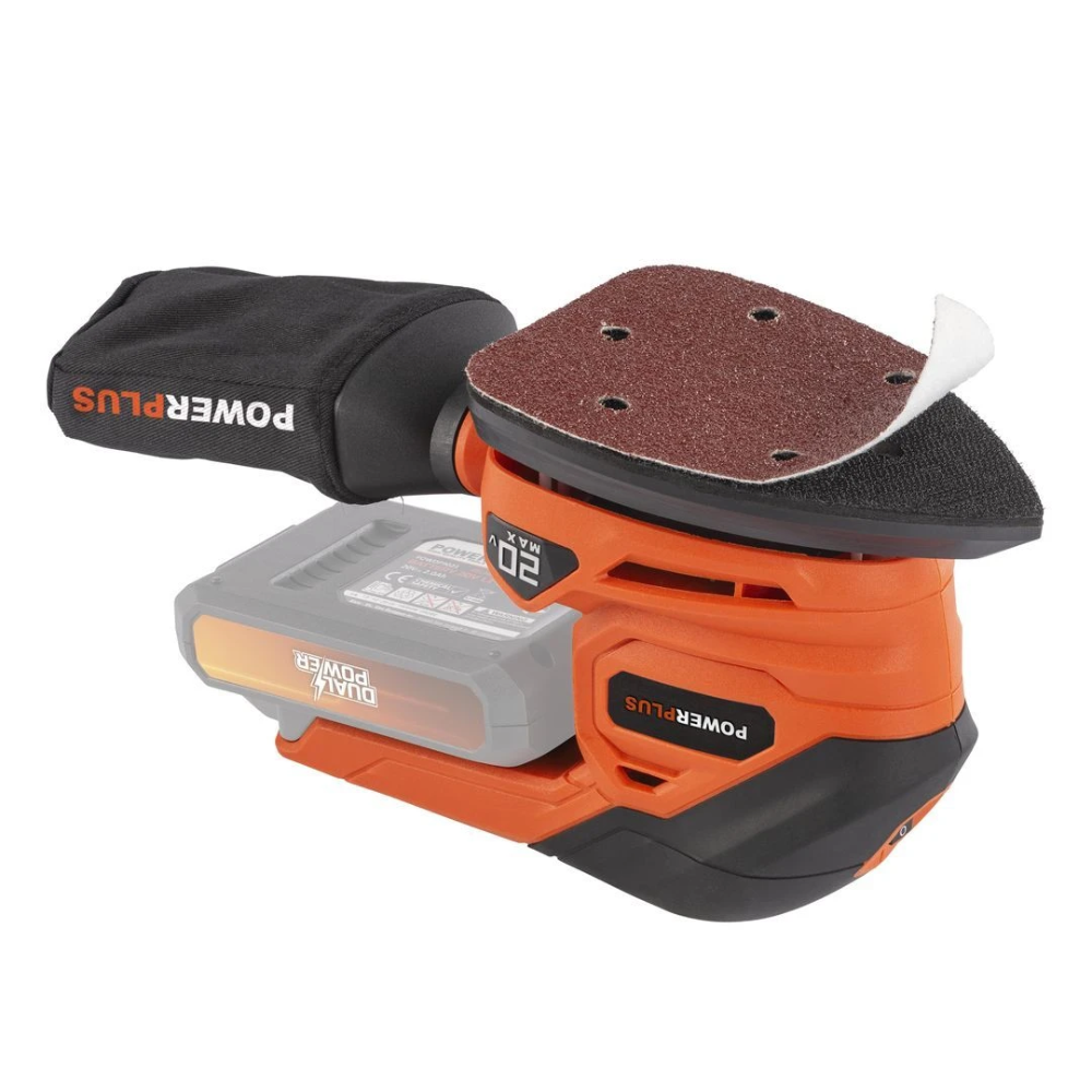 Miniatuur van PowerPlus accu handpalm multischuurschuurmachine 20V Dual Power basic body 140x140x80mm (POWDP50200)