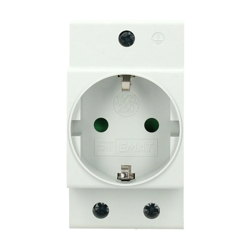 Miniatuur van EMAT wandcontactdoos DIN-rail 16A 2,5 modules randaarde met verhoogde aanraakbeveiliging (85009005)
