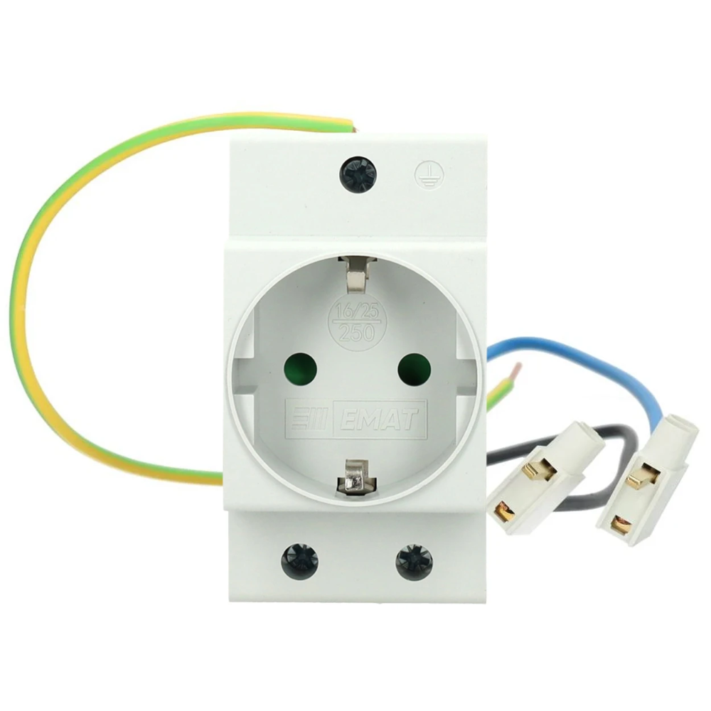 Miniatuur van EMAT wandcontactdoos DIN-rail 16A 2,5 modulen randaarde (E10124S)