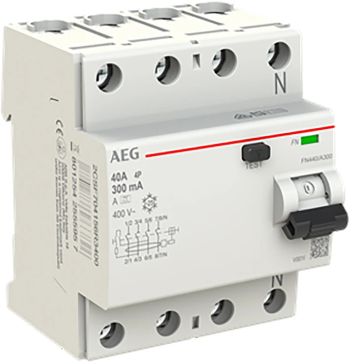 Miniatuur van AEG aardlekschakelaar 4-polig 40A 300mA type A (FN440/A300)