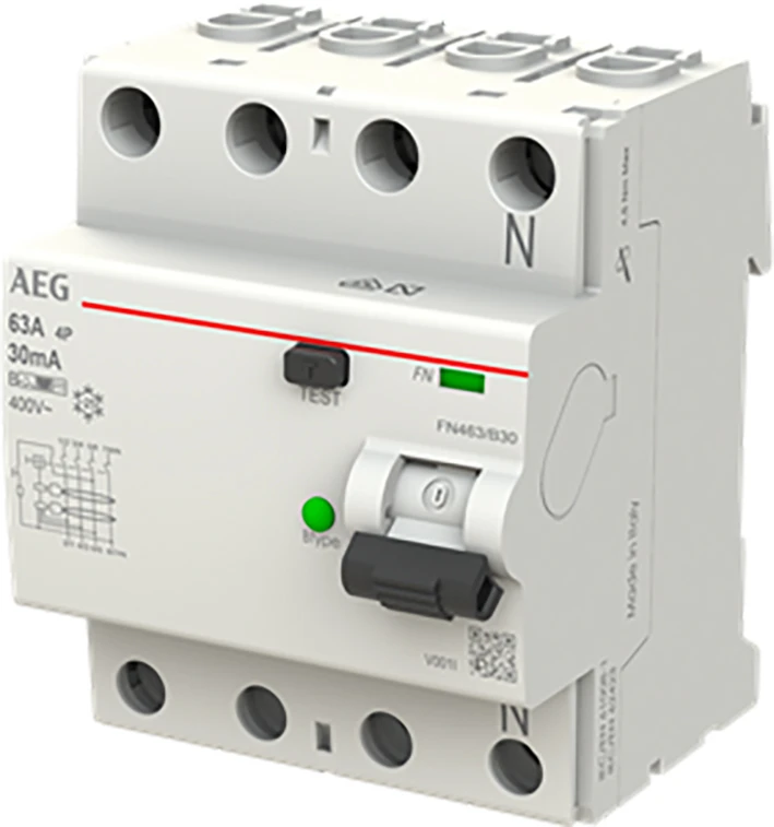 Miniatuur van AEG aardlekschakelaar 4-polig 63A 30mA type B (FN463/B30)