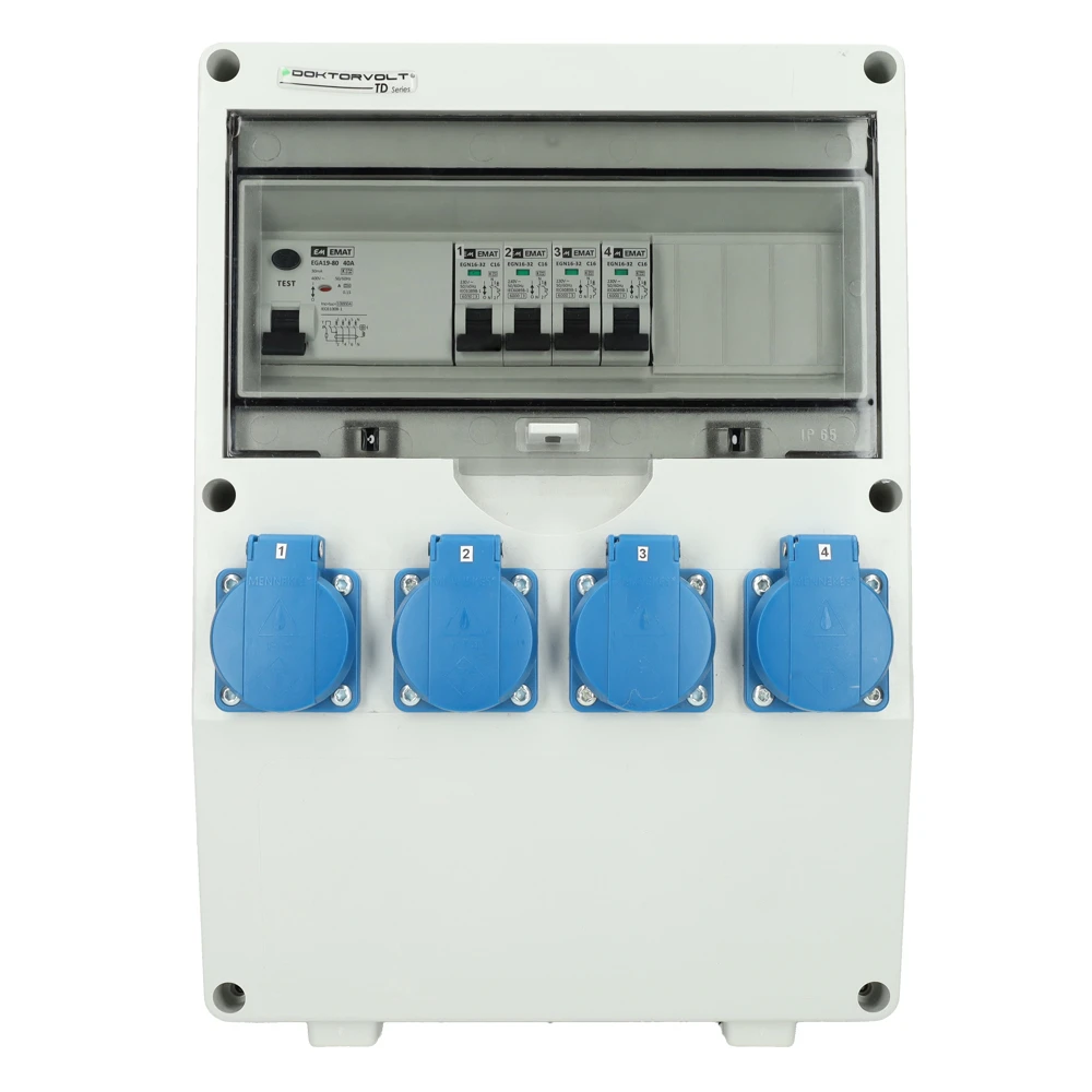 Miniatuur van EMAT kunststof wandverdeler 3-fase IP44 met 4x schuko 16A (85016029)