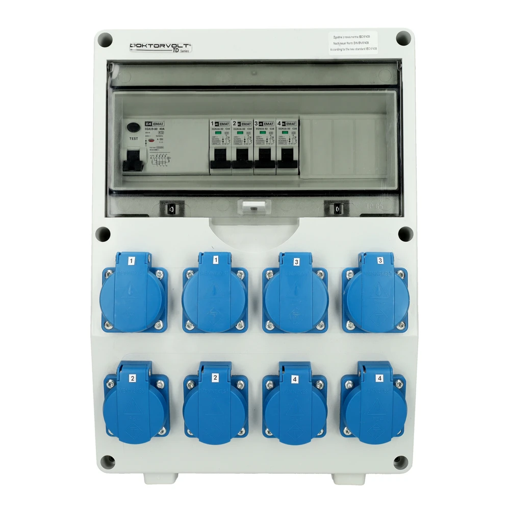 Miniatuur van EMAT kunststof wandverdeler 3-fase IP44 met 8x schuko 16A (85016030)