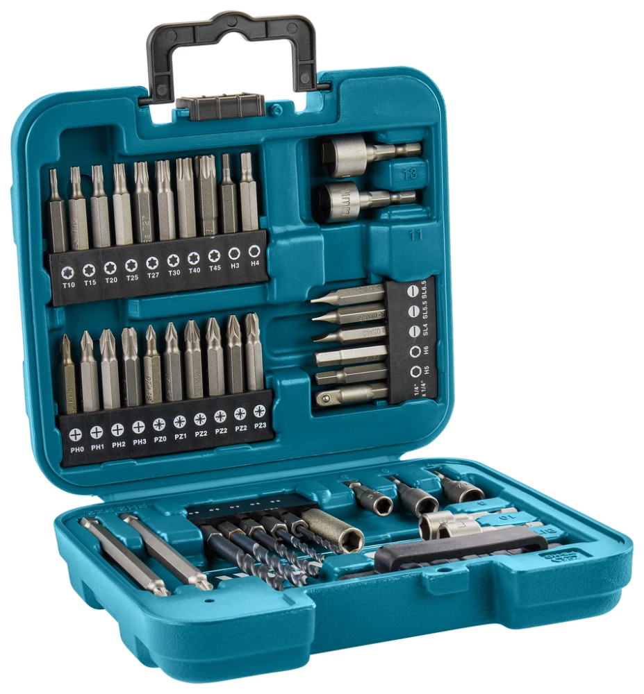 Miniatuur van Makita boor- en bitset 42-delig inclusief handige opbergkoffer (D-58877)