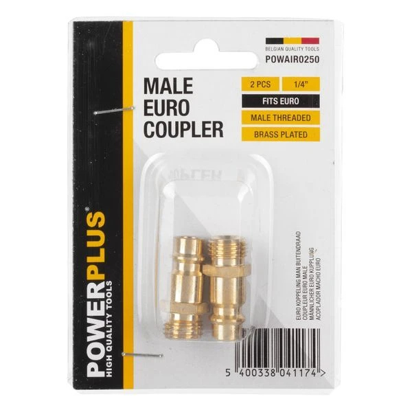 Miniatuur van PowerPlus Euro koppeling mannelijk naar buitendraad 1/4" (POWAIR0250)