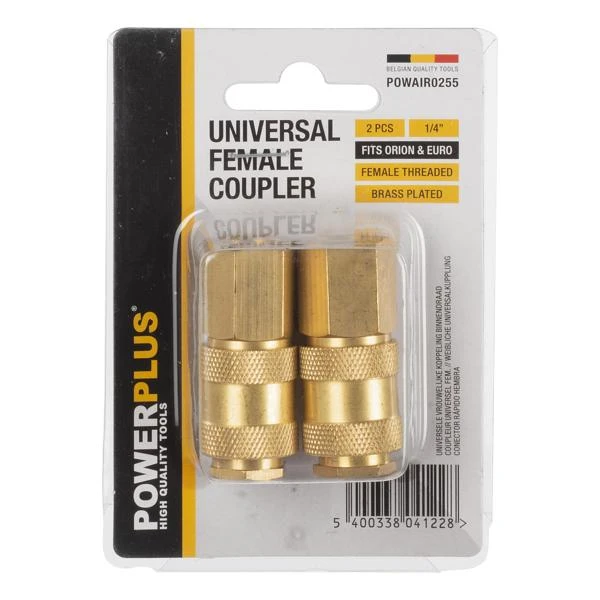 Miniatuur van PowerPlus universele koppeling Euro en Orion vrouwelijk naar binnendraad 1/4" (POWAIR0255)