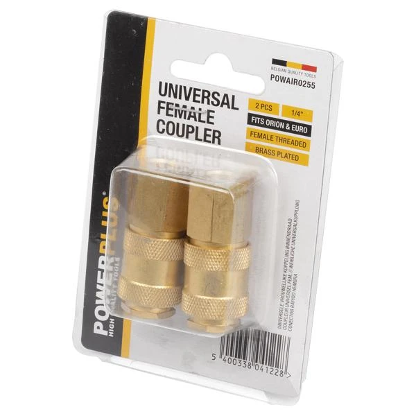 Miniatuur van PowerPlus universele koppeling Euro en Orion vrouwelijk naar binnendraad 1/4" (POWAIR0255)