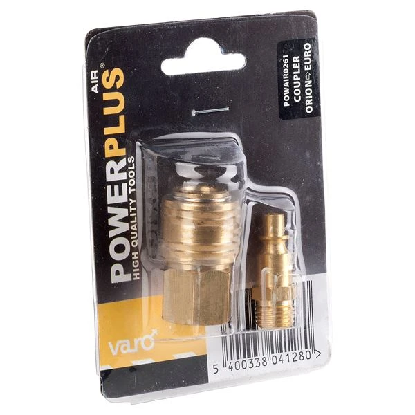 Miniatuur van PowerPlus verloopstuk Orion koppeling mannelijk naar binnendraad en Euro koppeling vrouwelijk naar buitendraad (POWAIR0261)