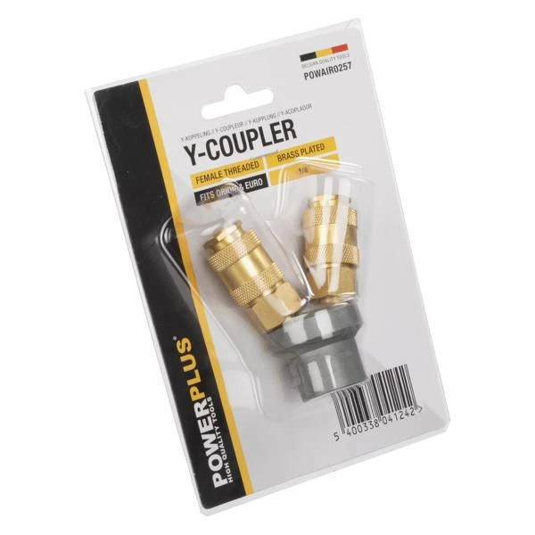 Miniatuur van PowerPlus y-koppeling universeel Euro en Orion vrouwelijk naar schroefdraad 1/4" (POWAIR0257)
