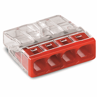 Miniatuur van Wago lasklem 4-voudig 0,5-2,5mm2 rood per 100 stuks (2273-204)