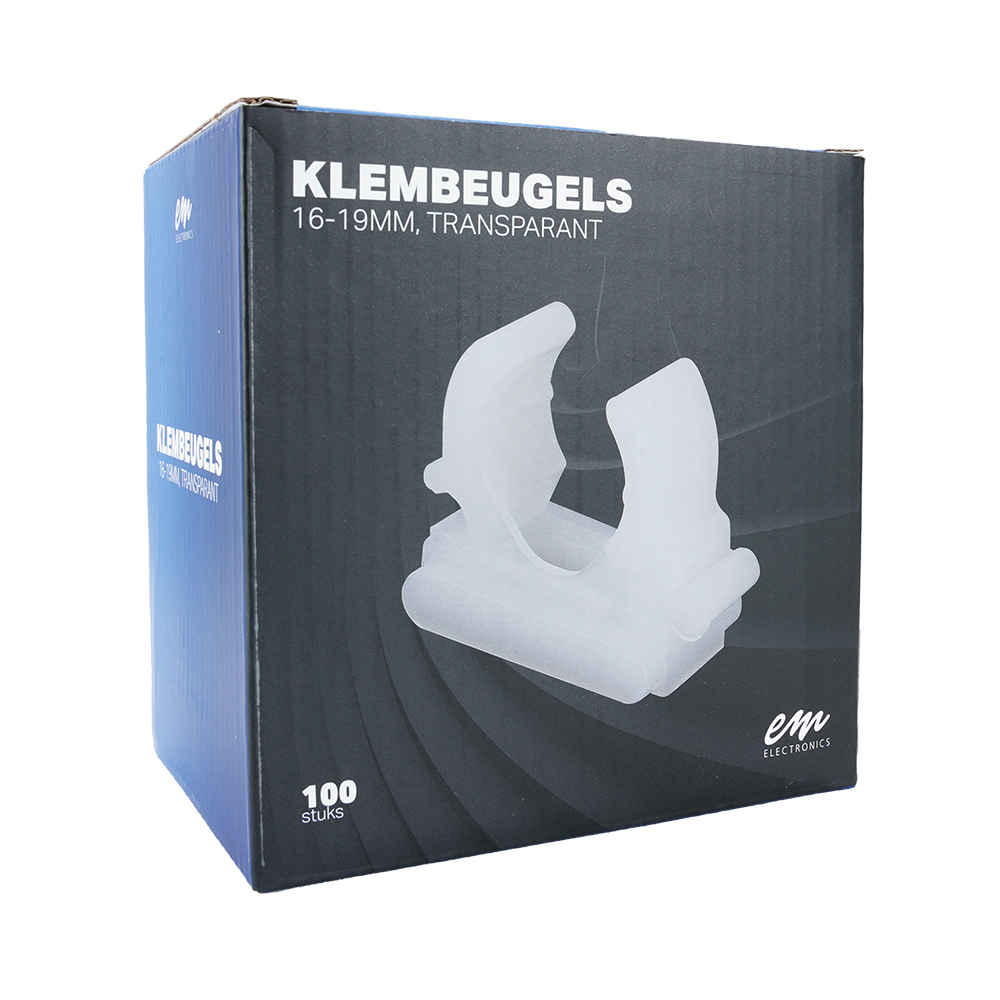 Miniatuur van EMhub klembeugel 16 - 19mm - transparant per 100 stuks