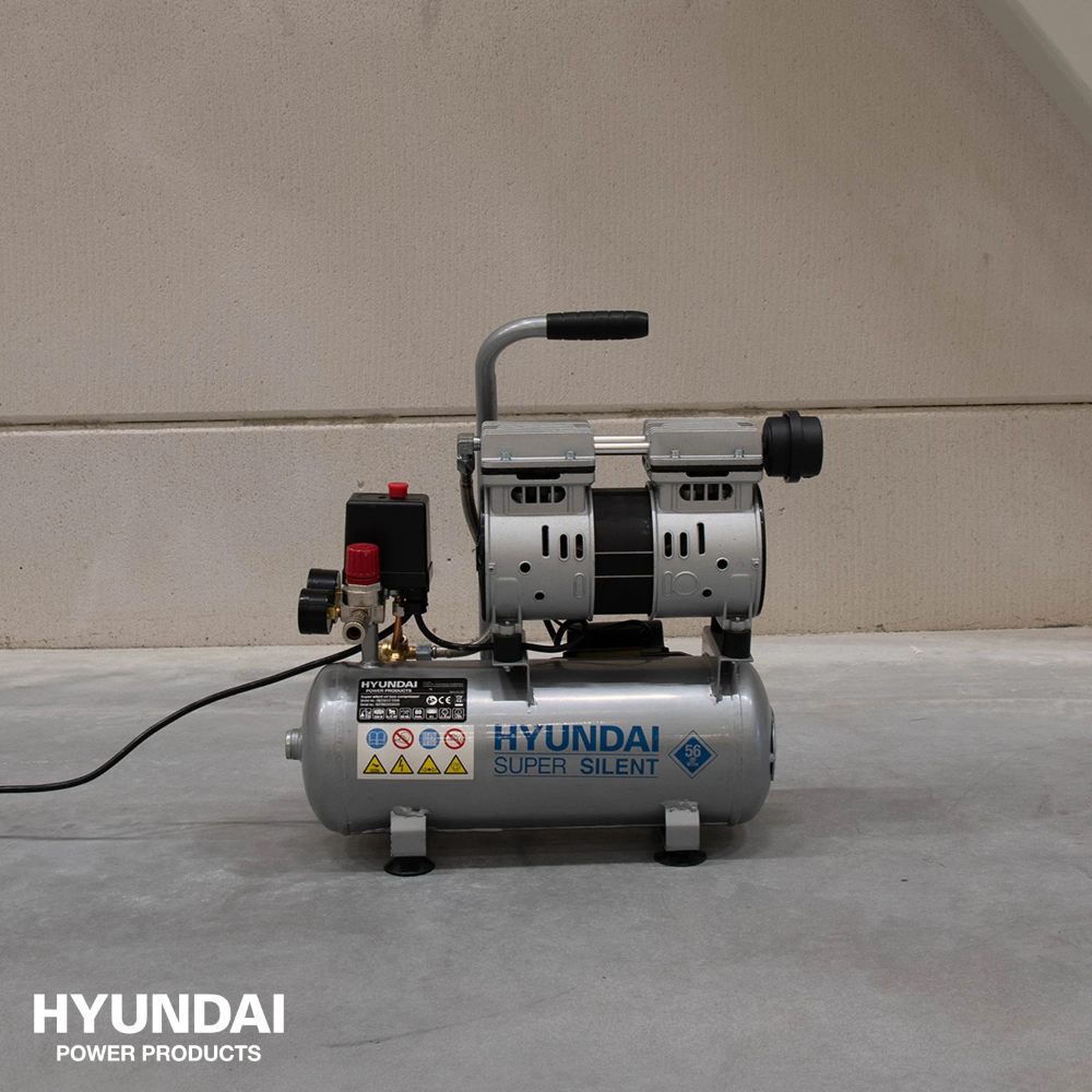 Miniatuur van Hyundai stille compressor 8L 80L/min 550W tot 8 bar 56dB(A) Super Silent (55758)