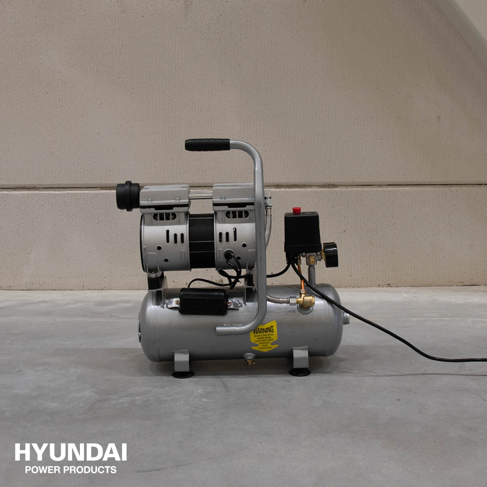 Miniatuur van Hyundai stille compressor 8L 80L/min 550W tot 8 bar 56dB(A) Super Silent (55758)