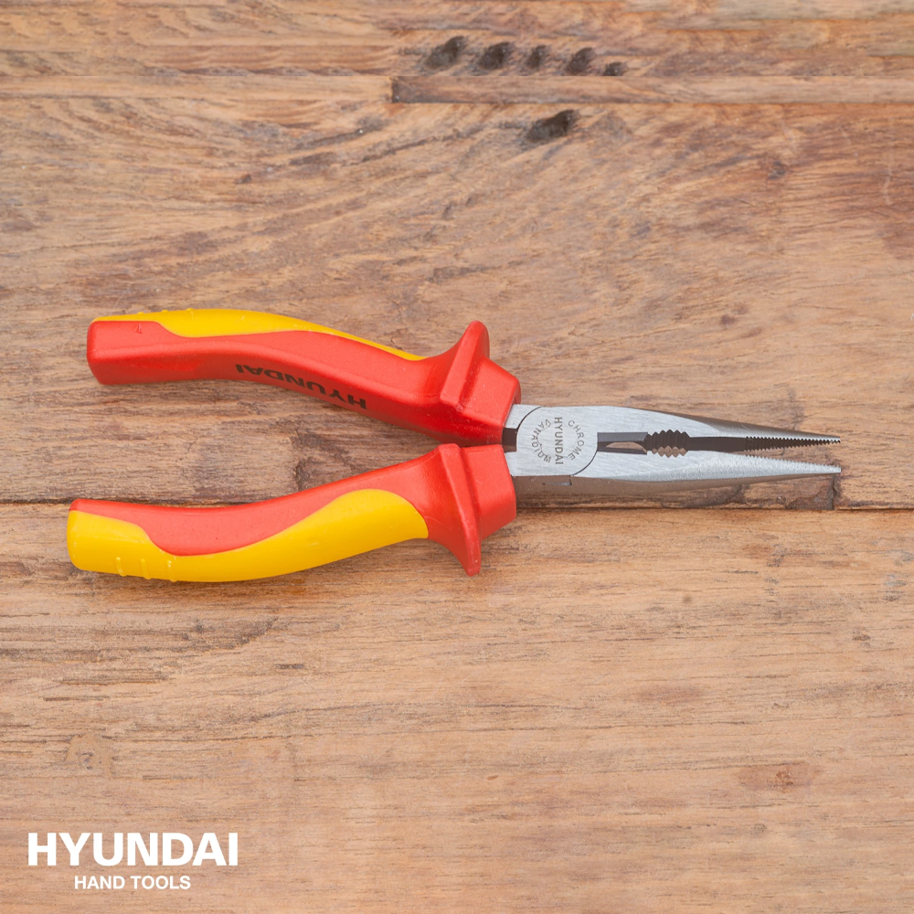 Miniatuur van Hyundai rechte langbek punttang chroom vanadium VDE tot 1000V 160mm (59125)