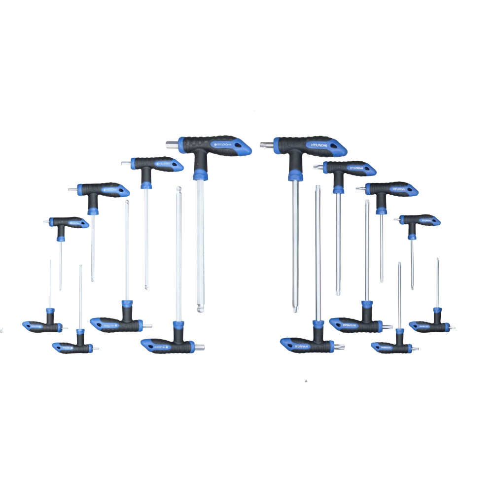 Miniatuur van Hyundai complete set met T-greep inbussleutels en torx stifsleutels inclusief opbergkoffer 16-delig (59551)