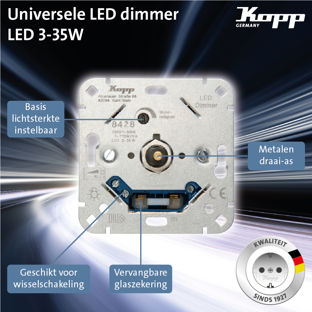 Miniatuur van Kopp universele LED dimmer 3-35W (842800008)