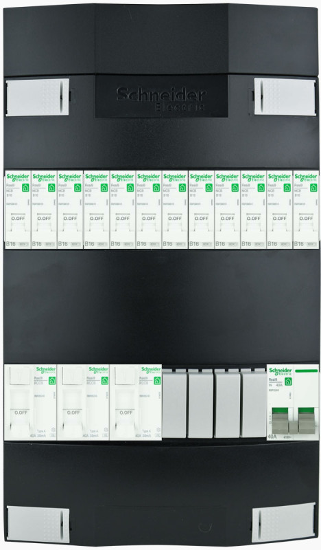 Miniatuur van SCHNEIDER groepenkast 12 groepen 1 fase 220x380 (BxH) 