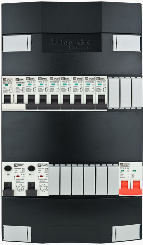 Miniatuur van EMAT Schneider groepenkast 7 groepen + fornuis 1 fase 220x380 (BxH)