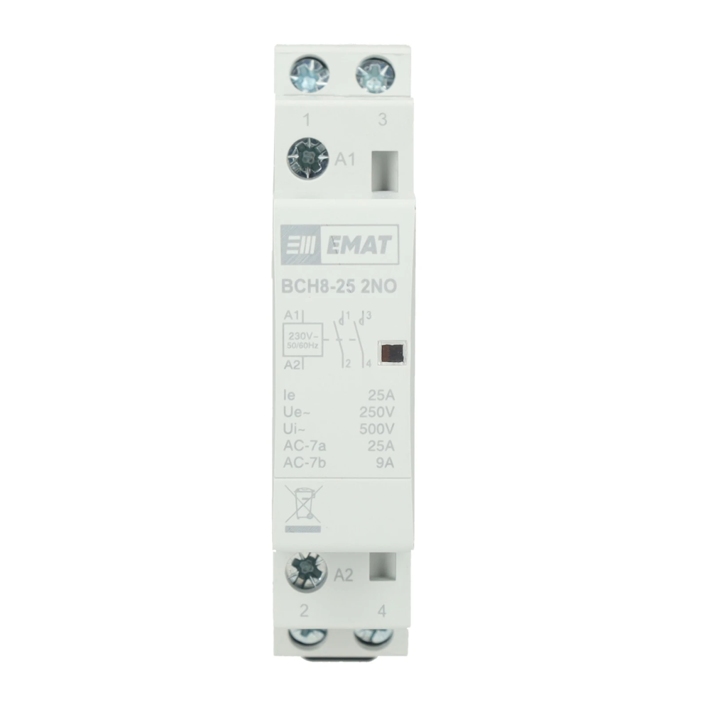 Miniatuur van EMAT magneetschakelaar 230V 25A 2 maak en 0 verbreek (85010004)