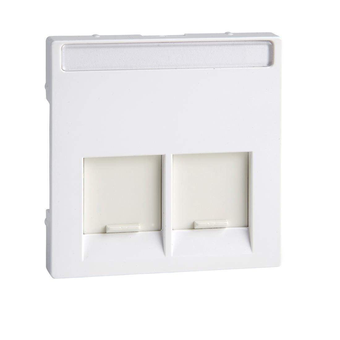 Miniatuur van Merten by Schneider Electric systeem M centraalplaat 2-voudig voor RJ45 - actief wit (MTN469925)