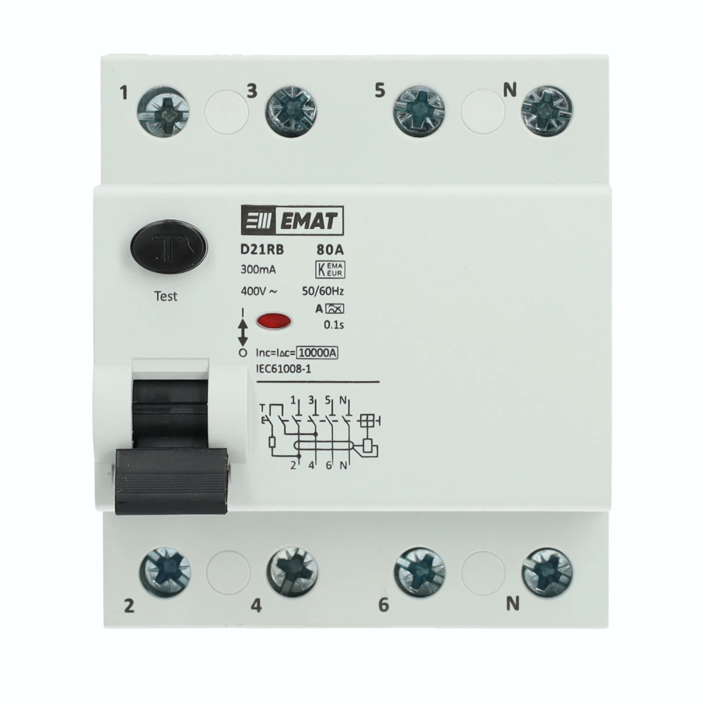 Miniatuur van EMAT aardlekschakelaar 4-polig 80A 300mA type A (85002045)