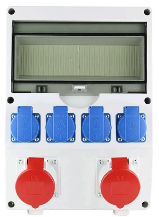 Miniatuur van EMAT Ledige kunststof wandverdeler IP44 met 2x CEE 5P 16A en 4x schuko 16A (EW000121)