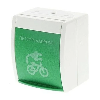 Miniatuur van ABB Busch-Jaeger wandcontactdoos en geaard fietsoplaadpunt (MU20 EBW-54 FIETS)