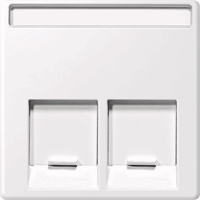 Miniatuur van Merten by Schneider Electric systeem M centraalplaat 2-voudig voor RJ45 - actief wit (MTN469925)