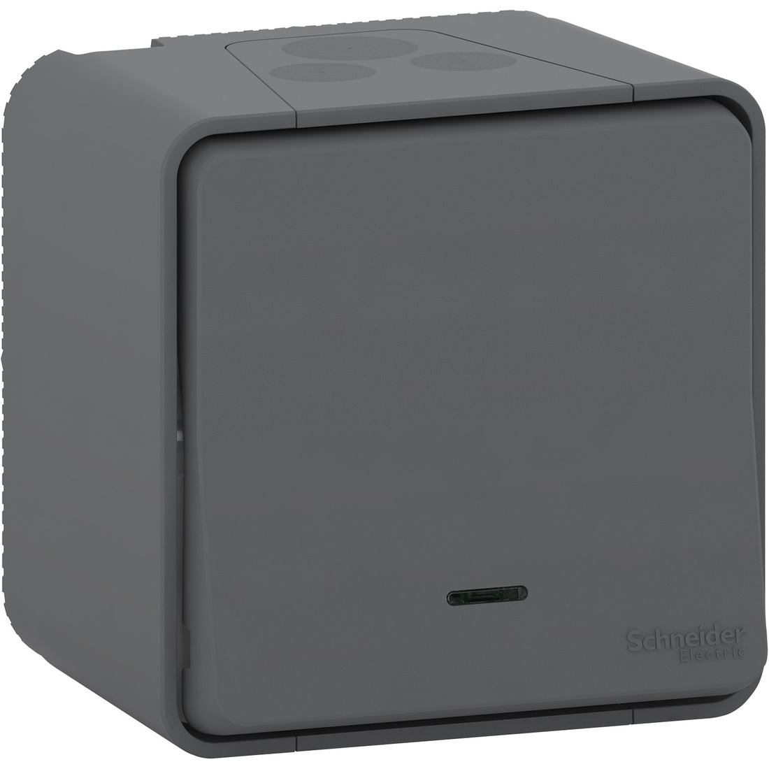 Miniatuur van Schneider-Merten impulsschakelaar met controlelamp opbouw IP55 - Mureva Styl mat grijs (MUR35028)